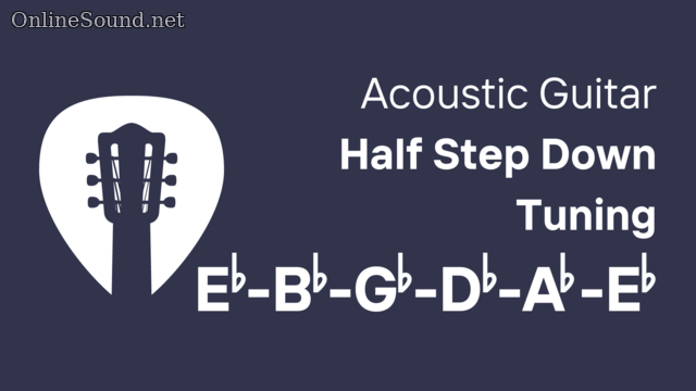 Real acoustic guitar sounds in Half Step Down Tuning
